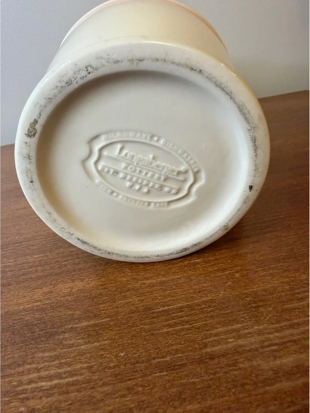Longaberger Pottery Pitcher with paisley/scroll design
